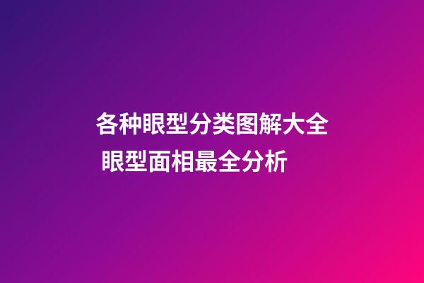 各种眼型分类图解大全 眼型面相最全分析